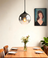 Gradient Spherical Glass Pendant Light for Dining Room